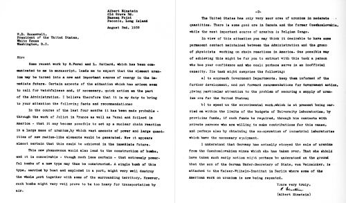 The Einstein–Szilárd letter (1939)